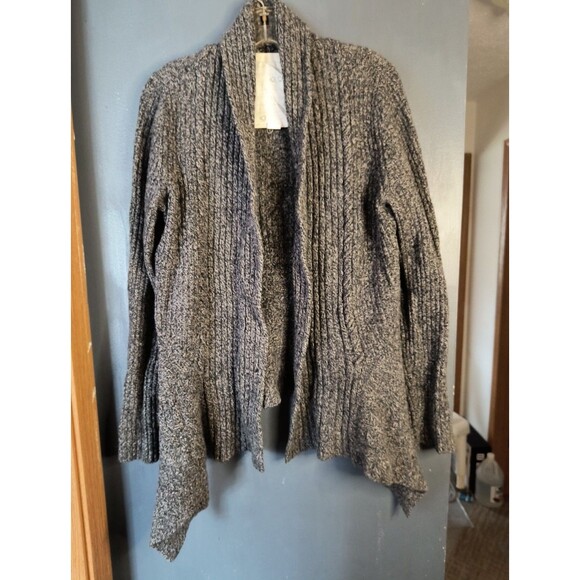 Anthropologie CANARY Cardigan Wool Sweater Gray  Ribbed Tunic Medium - Picture 1 of 8